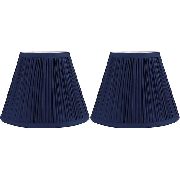 Urbanest Softback Mushroon Pleated Lamp Shade – 5" Top x 9" Bottom x 7" Slant Height – Navy Blue Lamp Shade – Classic Softback Lampshade for Table Lamp, Wall Lamp & Accent Lighting - 2 Pieces