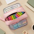thumbnail image 3 of allydrew 4 Compartment Large Capacity Pencil Case, Pencil Pouch for Stationery Tools, Pink, 3 of 6