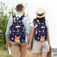 thumbnail image 6 of Daiia Corgi Lying With Moons And Stars Vintage Canvas Backpack for Men and Women ,Hiking Backpack,Travel Laptop Bag for School,Large Capacity Backpack, 6 of 8