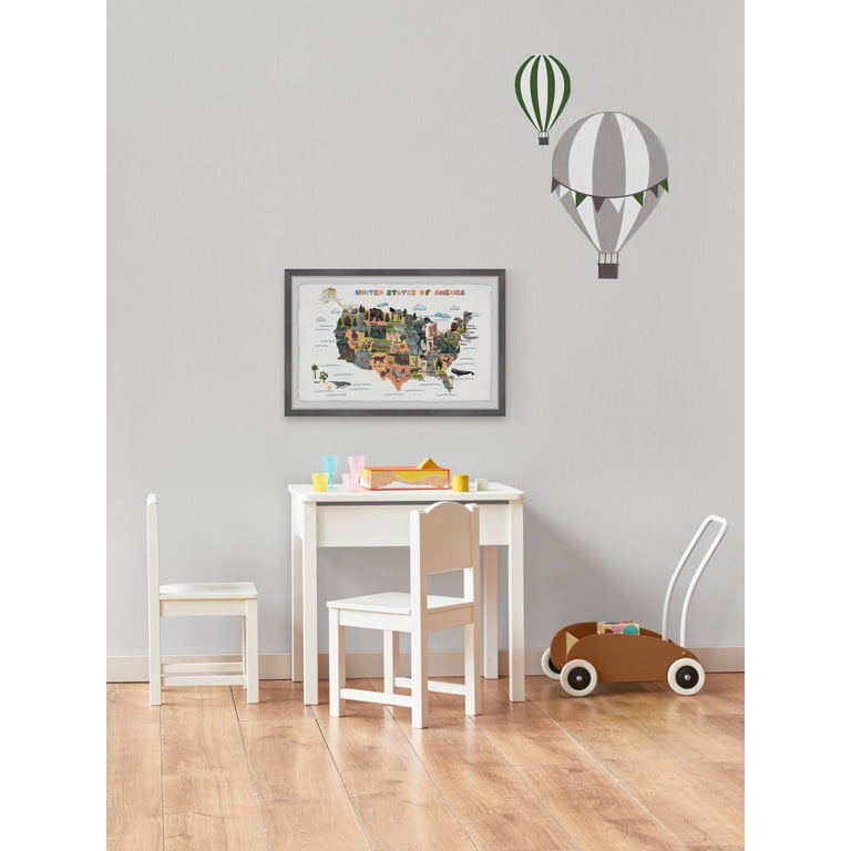 Marmont Hill Colorful US Animals Map Framed Wall Art - Walmart.com
