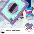 thumbnail image 7 of ELEHOLD 3-Layer Shockproof Case For iPad 8th/7th Generation, Rugged Cover with 360° Rotating Kickstand, Wrist Strap, Detachable Shoulder Strap, Pencil Holder, Purple+Mint, 7 of 7
