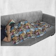 thumbnail image 6 of Alien Soft Flannel Fleece Throw Blanket, Repetitive Funny Layout of Humorous Graphic Characters Space Journey, Cozy Plush for Indoor and Outdoor Use, 70" x 90", Deep Sky Blue Multicolor, by Ambesonne, 6 of 6