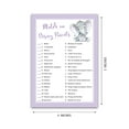 thumbnail image 4 of GENDER NEUTRAL Baby Shower Game — CARTOON PARENT MATCH Game — Pack of 25 — PURPLE Elephant Baby Shower Game, Match Famous Cartoon Parents Fun Shower Activity, Star Kids Match Game G503-DPM, 4 of 4
