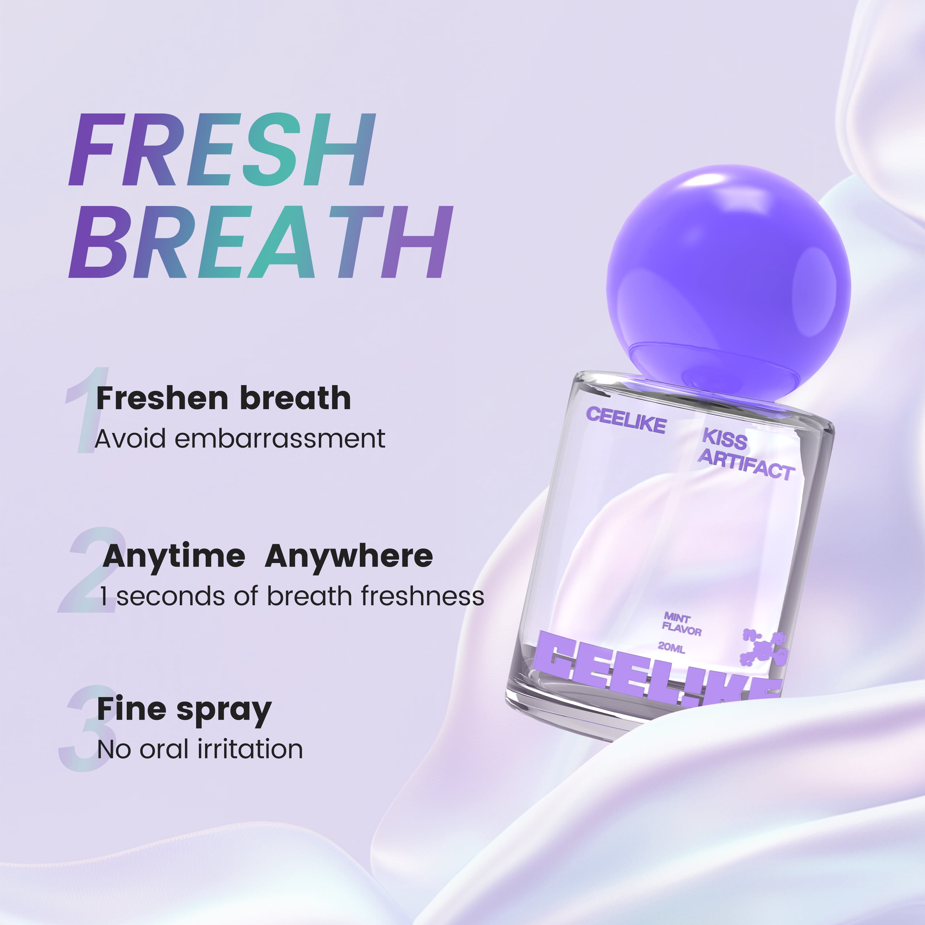 CEELIKE Oral Spray – Fresh Breath, Dual Cooling Experience & Convenient On-the-Go Design – Perfect for Freshening Breath Anywhere, Anytime (2 count)