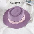 thumbnail image 2 of Sombrero de paja de verano para mujer, con circunferencia de 56-58 cm, con cinta, para la parte superior, para el sol, 2 of 5