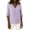 Purple, variant on V Neck T Shirts for Women Loose Fit Split Sleeve with Strap Detail Comfortable 3/4 Sleeve Tunic Style Casual Tops for Women White,M