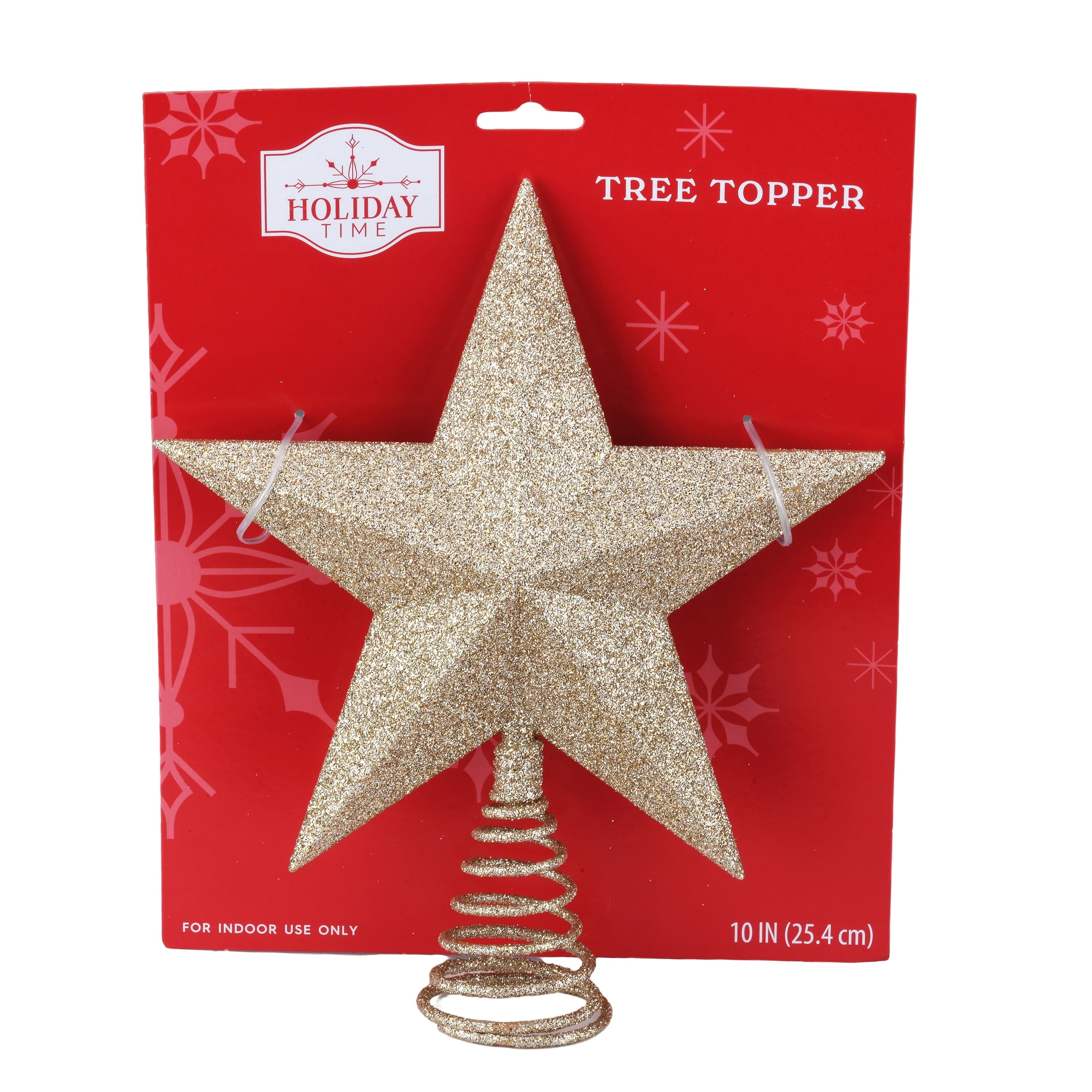 Glitter Star Christmas Tree Topper, Gold, 10", by Holiday Time