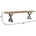 thumbnail image 3 of Loomie 70" Backless Dining Bench – Solid Acacia Wood Seat, Modern Farmhouse X-Frame Metal Base, Rustic Kitchen & Dining Room Bench, Durable & Stylish, 3 of 7