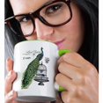 thumbnail image 2 of 3drose, Paris Peacock on Bird Cage, 15oz Two-tone Green Mug, 2 of 6