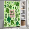 thumbnail image 6 of Happy St. Patrick's Day Shower Curtain Set, Waterproof Shower Curtains for Bathroom, Spring Lucky Shamrock Cloud Green Washable Fabric Bath Curtain for Bathtub Decoration with Hooks 48x72 Inches, 6 of 9