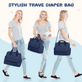thumbnail image 4 of GPED Diaper Bag Tote, Large Capacity Baby Diaper Bag w/ 3 Insulated Pockets, Lightweight Travel Diaper Tote for Mom Dad, Double-Layer Work Bag for Breastfeeding Mom, Shoulder Mommy Bag, Unisex(Blue), 4 of 7