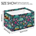 thumbnail image 4 of Yayeee Canvas Storage Basket with Handles for Shelves Fabric Bins Closet Organizer, Green Vibrant Truck Pattern, 4 of 8