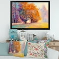 thumbnail image 3 of Designart 'Autumn Forest Orange Leaves Landscape' Lake House Framed Art Print, 3 of 4