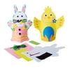 4 Packs Creative DIY Handmade Doll Making Kit Adorable Cartoon Pattern Exquisite Fabric Weaving DIY Materials Educational Toys for Children Home Family (Chick and Rabbit Each 2 packs)