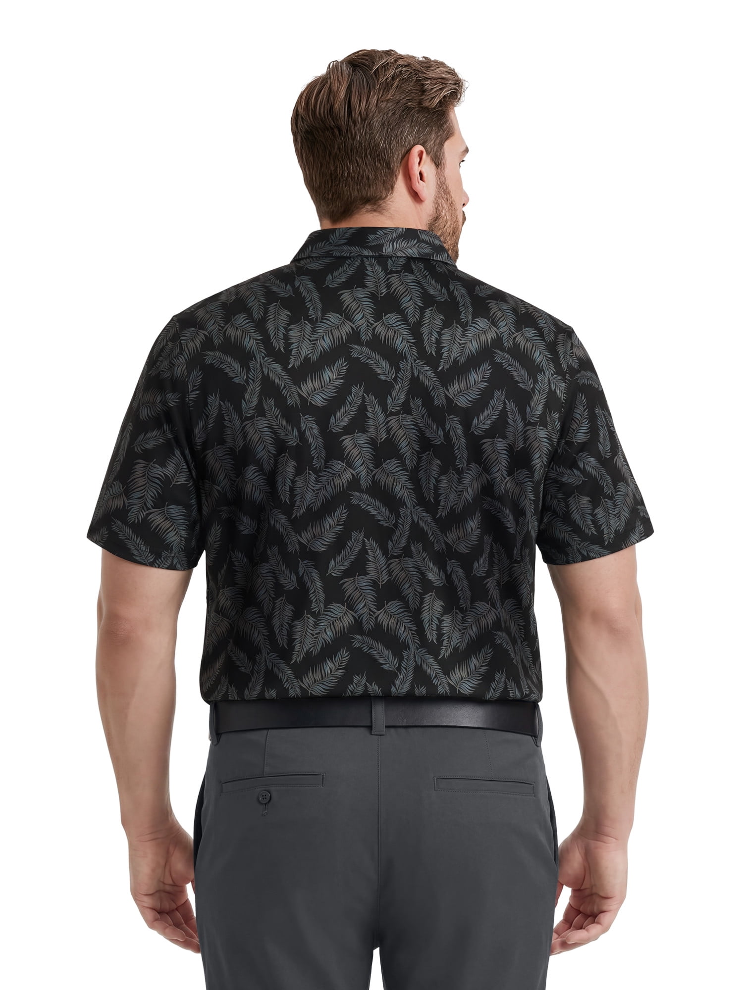 Ben Hogan Performance Men's & Big Men's Fall Leaf Print Short Sleeve Polo Shirt, up to 5XB