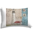 thumbnail image 3 of Funda de almohada de felpa de Faro de mar con conchas, funda de cojín de sofá para mejorar el hogar, decoración del hogar, 40x40, 60x60, 3 of 4