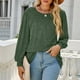 thumbnail image 2 of Blusa verde con cuello redondo y mangas abullonadas para oficina, fiesta y escuela, manga larga y suelta, 2 of 8
