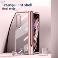 thumbnail image 2 of Dteck Case for Samsung Galaxy Z Fold 3,Shockproof Transparent Plating Case Pen Holder Built-in Tempered Glass Screen Protector Cover For Samsung Galaxy Z Fold 3 5G,Rosegold, 2 of 6