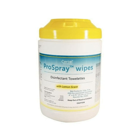 Certol PSWC ProSpray Surface Towelettes Wipes 6" x 6.75" 240/Pk