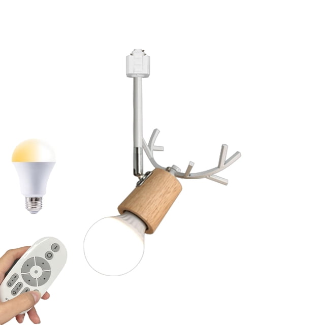 FSLiving Luminaires Suspendus Télécommandés Dimmables pour Circuit Unique Angle Réglable Style Nordique Métal Blanc Éclairage Mural Décoration Maison - 1 Lumière