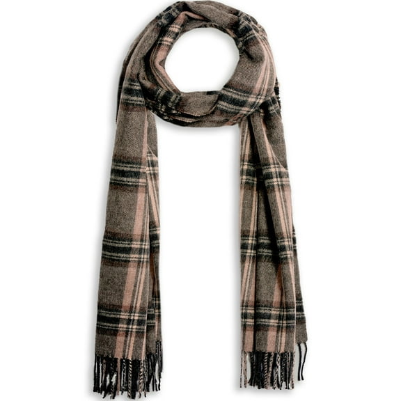 Inca Fashions - Tartan Plaid Alpaca Scarf in Natural Colors for Men & Women