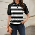 thumbnail image 2 of NAMTYQX Womens Summer Tops Soft Lapel Casual Womens Bowling Shirt Short Sleeve Hip Black Size 3XL, 2 of 5