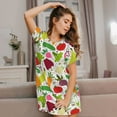 thumbnail image 2 of Lafuoo Cartoon Vegetables Pattern Women's Short-sleeved Nightdress, Knee-length Pullover Nightgown, Summer Home Wear-3X-Large, 2 of 8