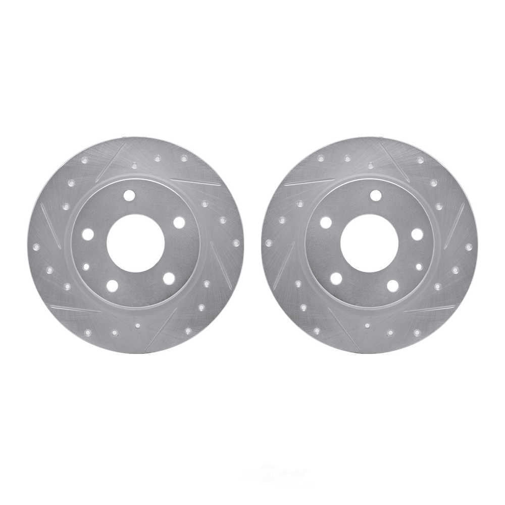Dynamic Friction Company 7002-80057 DFC Brake Rotors - Drilled & Slotted - Silver