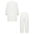 thumbnail image 2 of Doomiva Child Boys Arabic Kaftan Sets Short Sleeve Tunic Thobe with Pants Middle East Clothes White 150, 2 of 7