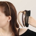 thumbnail image 2 of ONLYEOR Black Brown Frosted Toothed Headband, Anti-Slip Hair Ties for Face Washing, Daily Use Versatile Hairband, For Skincare & Makeup, 2 of 4