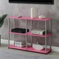 thumbnail image 2 of Pemberly Row No-Tools Console Table with Shelves in Pink Wood Finish, 2 of 8