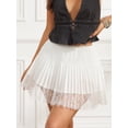 thumbnail image 2 of Women Lace Mini Skirt Low Rise Half Slip Underskirt Summer Ruffle Pleated Layered Flowy Short Skirt, 2 of 10