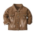 thumbnail image 1 of Chaqueta vaquera Cromoncent para niños pequeños con botones, marrón de 5 a 6 años, 1 of 1