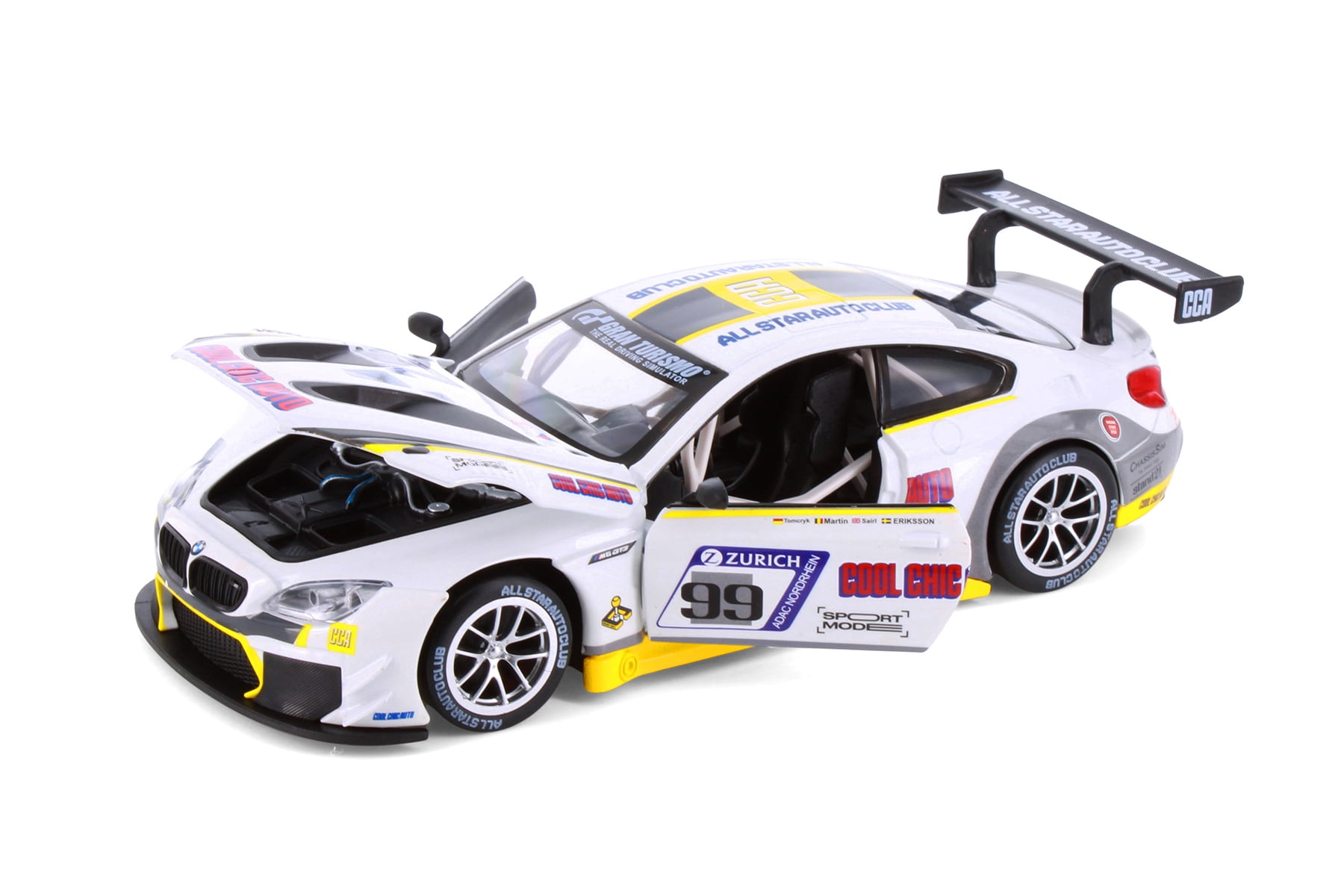 BMW M6 GT3 MCC #99, White - Showcasts 68178D - 1/24 Scale Diecast Model Car