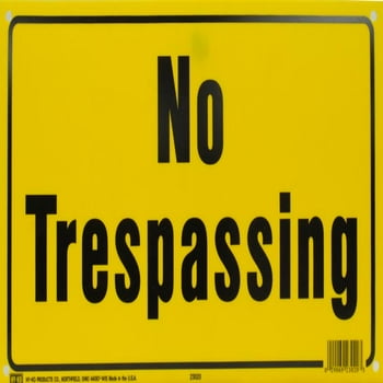 Hy Ko Plastic No Trespassing Sign, Bright Yellow, 8 x 14 inch