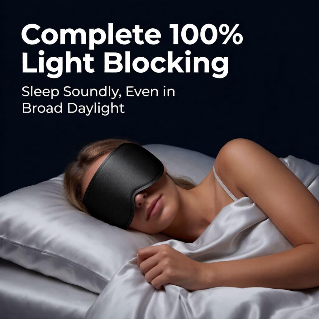 Sleep Eye Mask, Weighted Sleep Mask with 100% Blackout Design, Deep 3D Eye Pockets, Zero Eye Pressure, Soft Comfortable Fabric for Night Sleep, Travel, Meditation, for Women and Men