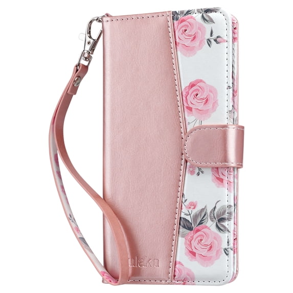 ULAK Samsung Galaxy S20 FE Phone Case, Kickstand Folio Flip Wallet Case with Credit Card Holder for Galaxy S20 FE 5G 4G 6.5 inch for Women Girls, Rose Gold