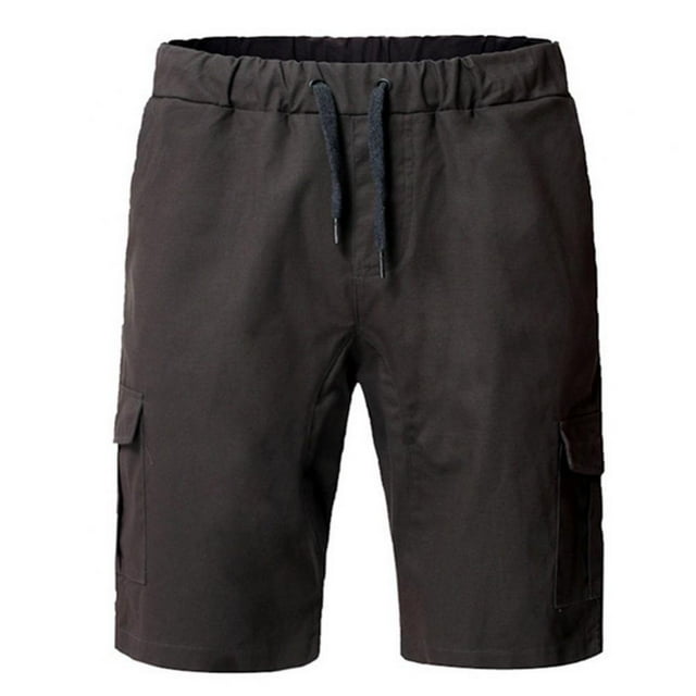 EIMELI Mens Casual Drawstring Cargo Shorts Classic Relaxed Fit Elastic Waist Work Shorts with Multi-Pocket