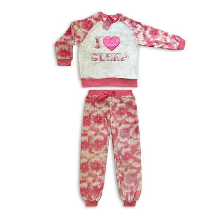 Kensie Girl's Plush Pajama Set with Sequins, 2-Piece