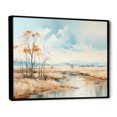 thumbnail image 2 of Designart "Serene Harmony In A Beige Meadow With A Stream" Meadow Floater Framed Wall Art Living Room, 2 of 5