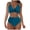 Dark Blue, variant on Staron Women's Bikini Swimsuit Push Up Padded V Neck Sleeveless High Cut Two Piece Swimwear Set for Beach Vacation Pool Party, Dark Blue M