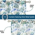 thumbnail image 4 of Vargottam Ocean Print Sheer Georgette Curtains for French Doors & Balcony 2 Panels, 96" Long, Light Filtering, Grommet Top Printed Drapes for Living Room or Lounge, 4 of 9