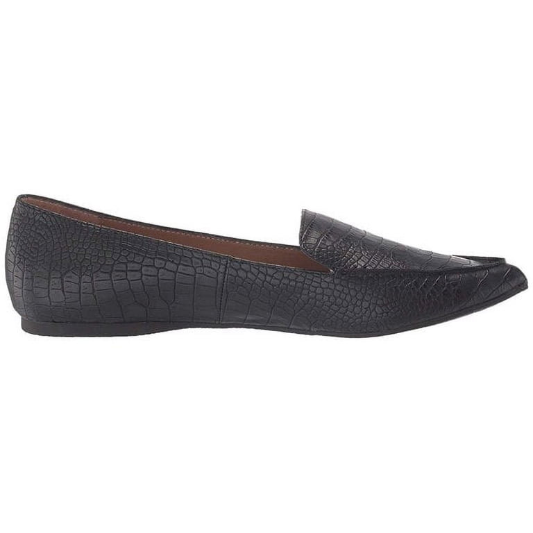 Steve Madden Feather Black Crocodile Pointed Closed Toe Slip  display picture 1