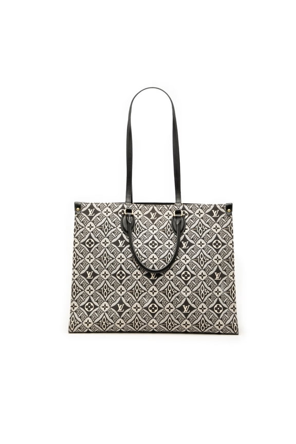 Pre-Owned Louis Vuitton Monogram Jacquard On the Go GM Since 1854 Handbag Tote Bag M57207 Black...