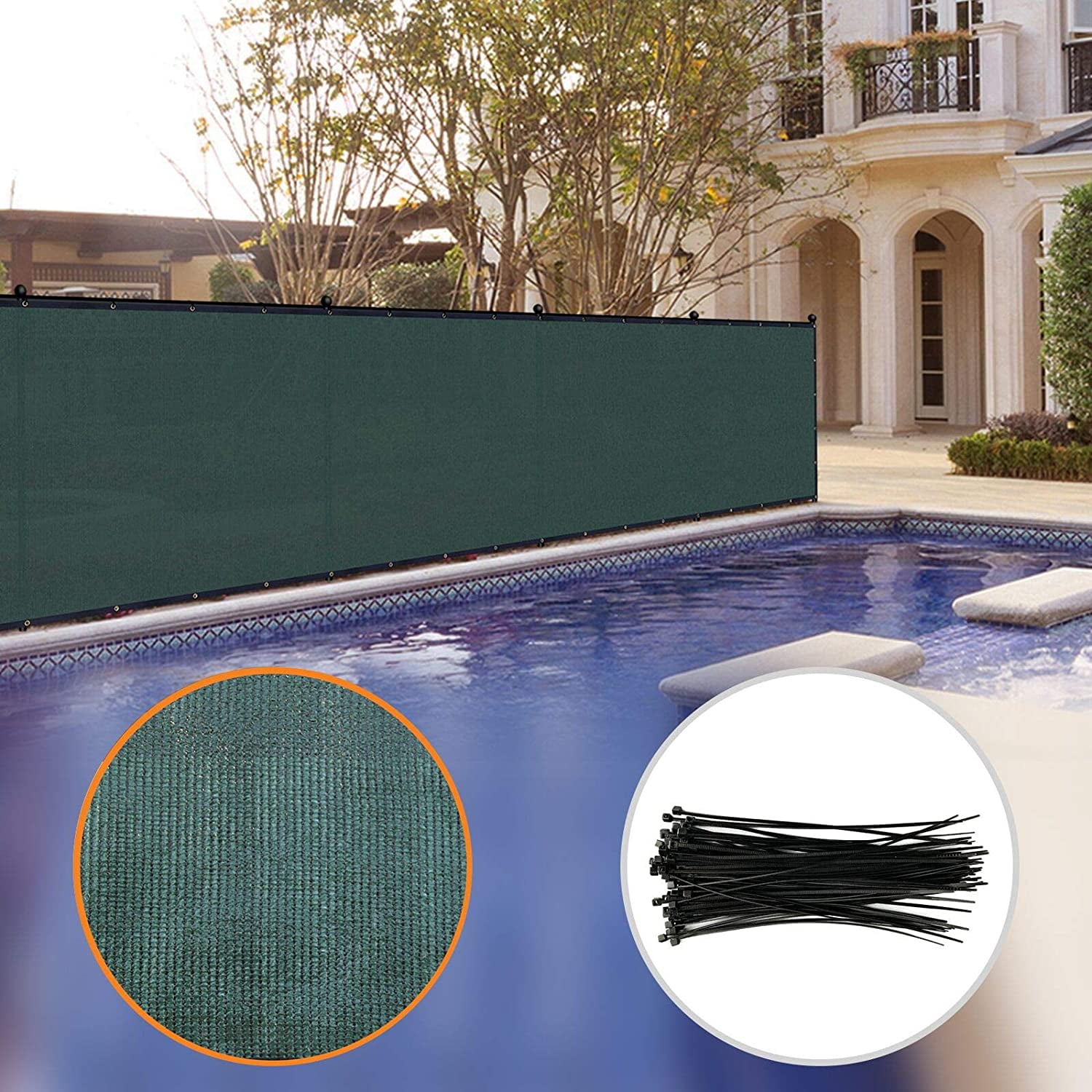 7 x 2, Beige Ifenceview 7 x 2 to 7 x 100 Shade Cloth Fabric Fence Privacy Screen Panels Mesh Net for Construction Site Yard Driveway Garden Pergolas Gazebos Railing Canopy Awning 180 GSM 