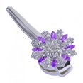 thumbnail image 4 of Abrazadera magnética para cortina con forma de flor de cristal y hebilla con clip Púrpura, 4 of 9