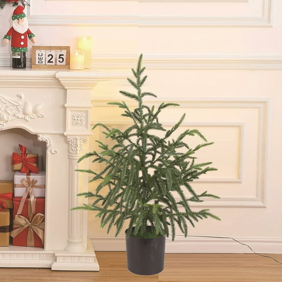 Artificial Norfolk Pine Tabletop Christmas Tree 2FT,Realistic Faux Greenery for Tabletop Mantel Entryway Holiday or Year Round Home Decor(Without Hanging Balls)