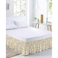 thumbnail image 3 of Ginger Pastoral Flowers Bed Skirt California King Size 18 Inch Drop, Farmhouse Pattern Adjustable Elastic Dust Ruffles Bedskirt Wrap Around Pleated Mattress Frame Cover, 3 of 9