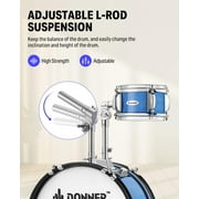 Donner Kids Size Drums Sets 14 5-Piece Complete Drum Kit for Child Beginners, Percussion Musical Toy, Metallic Blue