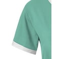 thumbnail image 6 of Fangasis Ladies Tee Letters Design Tops Daisy Print T Shirt Women Loose Pullover Color Block Dailywear Tunic Blouse Green M, 6 of 7